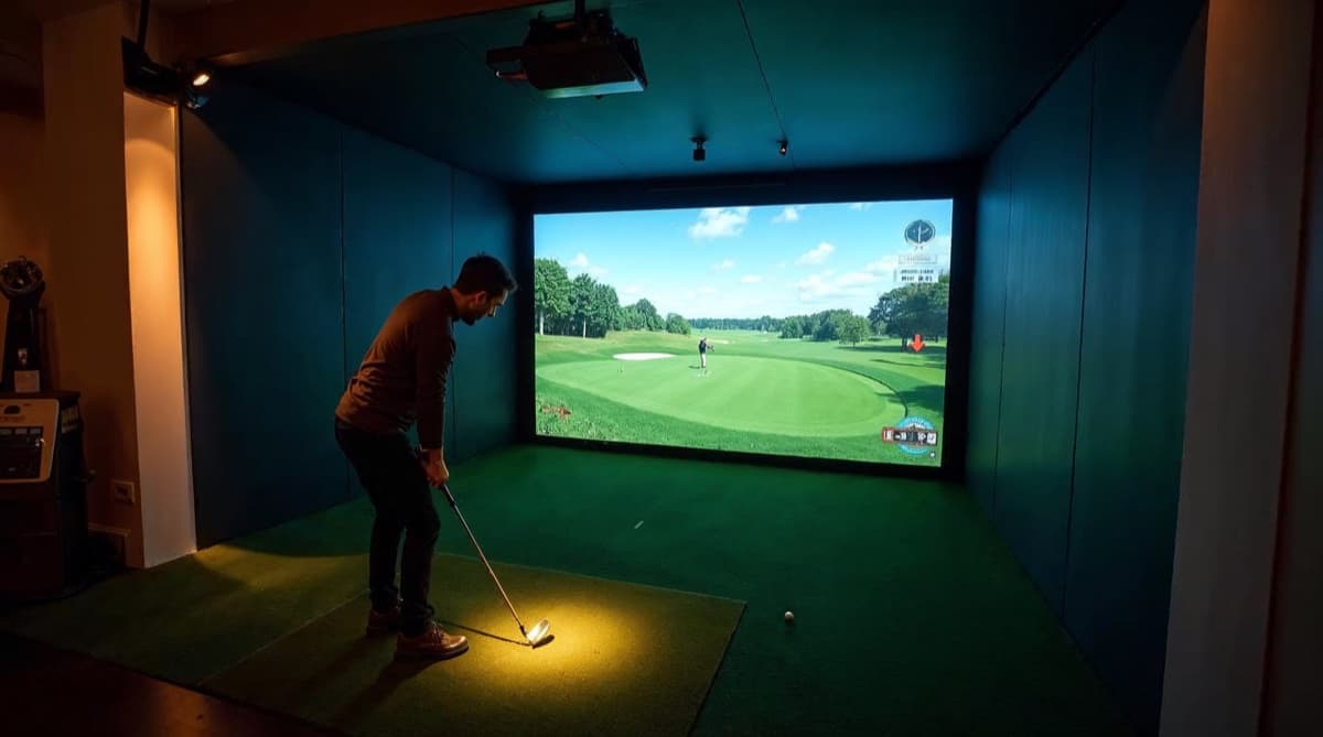 Indoor-Golfsimulator im Golfclub Lechfeld